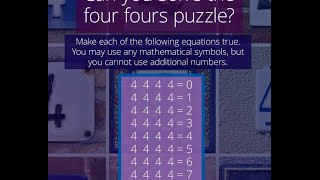 The FOUR FOURS puzzle With Answers  lets see who can crack it [upl. by Joaquin]