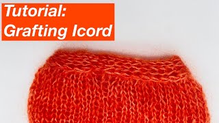 Knitting Tutorial Ranunculus Sweater  Grafting the I Cord Bind Off to the ICord Cast On [upl. by Sanez]