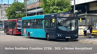 Arriva 3758 VDL SB200 Pulsar YJ08DZH  Revvy Kickdown [upl. by Ybbil]