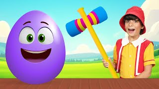 Egg Surprise Construction Vehicle Nursery Rhyme for Kids  BabyBillion [upl. by Lily]