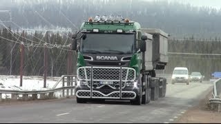 Scania R730 \8 8x44  Route 395 Kaunisvaara to Pitkäjärvi [upl. by Zach]