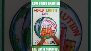 World Earth Day Drawing  Save Earth poster Drawing shorts short viral youtubeshorts earth [upl. by Jacey]