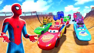 GTAV SPIDERMAN 2 FIVE NIGHTS AT FREDDYS THE AMAZING DIGITAL CIRCUS Join in Epic New Stunt Racing🚀 [upl. by Enidlarej]