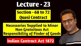 Lecture23 Section 68  72 Quasi Contract [upl. by Irab]