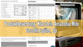 Produktbewertung Klarstein Amazonia Mini Geschirrspüler Spülmaschine mit Platz für 2 Maßgedecke 6 [upl. by Esiuol]