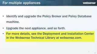 Upgrading Websense VSeries Appliances to Version 80x [upl. by Howard]