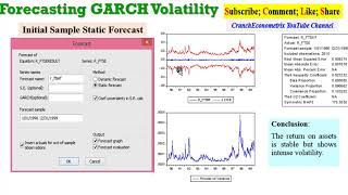 EViews10 Forecasting GARCH Volatility forecast garchforecasts volatilityforecast [upl. by Nisa]