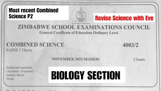 Zimsec November 2023 Combined Science Paper 2 Answers for Biology section [upl. by Rhyner]