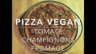 PIZZA VEGAN  Légumes amp fromage vegan pâte express [upl. by Elbys]