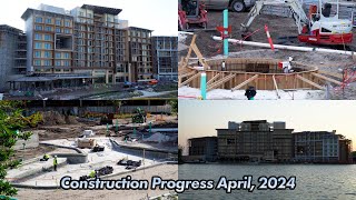 Polynesian DVC Tower Construction Progress April 2024  Pool and Spa  Walt Disney World [upl. by Willamina]