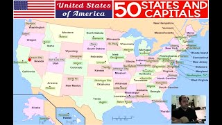 The 50 US State amp Capitals Song w Map Animations [upl. by Namrehs]