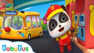 Baby Panda Gas Station Attendants  Little Bus is Hungry  Kids Role Play  BabyBus [upl. by Garihc590]