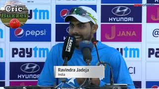 Ravindra Jadeja Funny Moments  Post Match Interview [upl. by Leahciam]