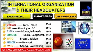 International Organisations and Headquarters  Static Gk  Appointments Current Affairs 2024 Trick [upl. by Tess]