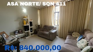 APARTAMENTO A VENDA NA ASA NORTE  SQN 411  3 QUARTOS [upl. by Einnov88]