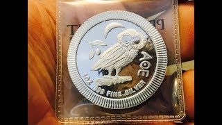 2017 1 oz Silver Niue Athenian Owl Stackable Coin [upl. by Flagler777]