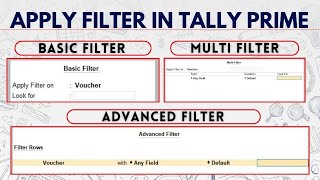 Basic Filters Multi Filters and Advanced Filters  StepbyStep Guide  Tally Prime [upl. by Yleak]