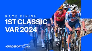 SENSATIONAL 🤯  First Classic Var 2024  Eurosport Cycling [upl. by Delly]