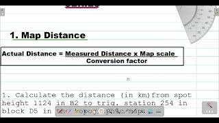 MAPWORK CALCULATIONS  CALCULATING MAP DISTANCE FROM THE TOPOGRAPHIC AND ORTHOPHOTO MAP MADE SIMPLE [upl. by Etteiram]