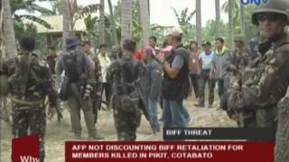 AFP not discounting BIFF retaliation for members killed in Pikit Cotabato [upl. by Whitby]