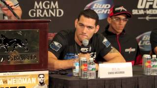 Chris Weidman UFC 162 PreFight Press Conference [upl. by Sudoeht770]