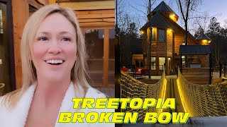 I STAYED IN A THREE STORY HIGH TREE HOUSE IN BROKEN BOW  TREETOPIA [upl. by Sylas]