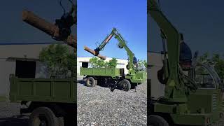 Rotating wood grabber Fourwheel drive agricultural vehicle Tipping dump truck Multipurpose ex [upl. by Omura]