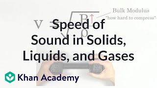 Relative speed of sound in solids liquids and gases  Physics  Khan Academy [upl. by Isia701]