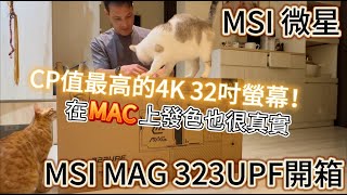 MSI MAG 323UPF不專業開箱！最有性價比的32吋4Ｋ螢幕！｜Shawn鏟屎日記 life of poop picker [upl. by Anirahc]