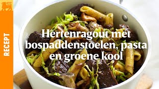 Hertenragout met bospaddenstoelen pasta en groene kool [upl. by Pages]