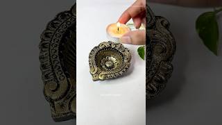 Easy Diya Painting for Diwali Decor art acrylicpainting satisfying trendingonshorts viral gold [upl. by Alaekim703]