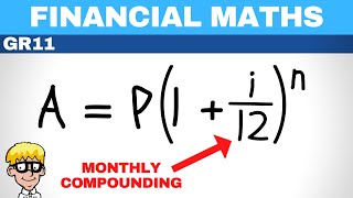 Compounding monthly grade 11  Financial Maths [upl. by Kanter]