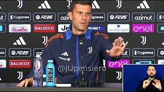 Conferenza stampa THIAGO MOTTA pre JuveParma quotCon Gatti nessun problema Koopmeiners recuperatoquot [upl. by Hsekar]