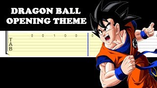 Dragon Ball Opening Theme Easy Guitar Tabs Tutorial [upl. by Mossman]