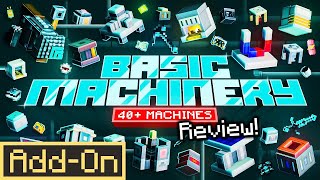 BASIC MACHINERY ADDON Minecraft Bedrock Edition Technical Mod indepth review [upl. by Crandale995]