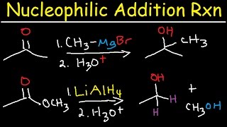 Nucleophilic Addition Reaction Mechanism Grignard Reagent NaBH4 LiAlH4 Imine Enamine Reduction [upl. by Ydorb]