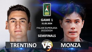 Semifinals of Italian Volleyball SuperLega 20232024  Trentino vs Monza [upl. by Atika]