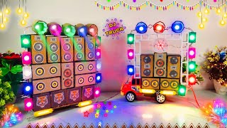 New Eicher Mini Box DJ Truck Ganpati  DIY Mini DJ Setup with Sharpy Lights Festival  Full Guide [upl. by Amein]