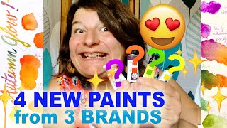 4 NEW PAINTS 🎨😍 UNBOXING 🎁 Watercolor LIMITED PALETTE CHALLENGE 😱😆 for FALL 🎨🍄🍁🍃✨ [upl. by Tegdirb]