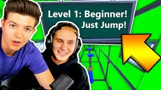 PrestonPlayz Teaches Me Fortnite Parkour At His Office Fortnite Parkour School [upl. by Mozart]