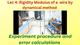 Lec 4 Rigidity Modulus experiment procedure and error calculations [upl. by Annekcm]