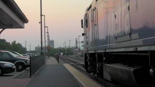 An inbound and an outbound Metra at the National Street Station Elgin IL [upl. by Brianna864]