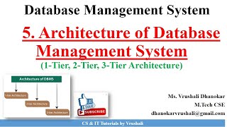 DBMS 5 Architecture of Database Management System 1Tier  2Tier  3Tier Architecture [upl. by Brocklin580]