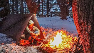 Solo Winter Camping In Snow Video Compilation [upl. by Zetrom953]