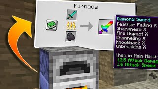 Minecraft But Smelting Gives OP ENCHANTS [upl. by Elbert760]