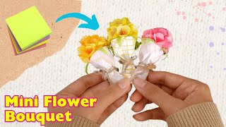 How To Make Small Paper Flower Bouquet💐 Sticky Note Origami  Easy Paper Flower Craft Tutorial [upl. by Foskett]