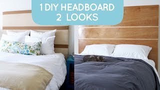 DIY headboard works with any bed frame and is easy to build  Bedroom Decor Ideas [upl. by Phelia119]