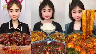 Chinese Spicy Food Asmr  Pork Belly and Rice  Chinese Noodles  Fried Rice  Spicy Food Challenge [upl. by Mansoor617]