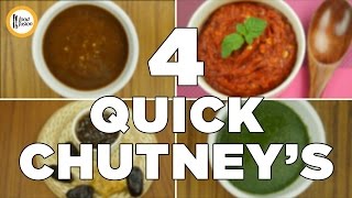 4 Quick Chutney Recipes By Food Fusion [upl. by Haswell]