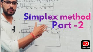 Simplex methodLinear programming problempart2 Example of LPP solving by simplex Ritesh sir [upl. by Aneled]